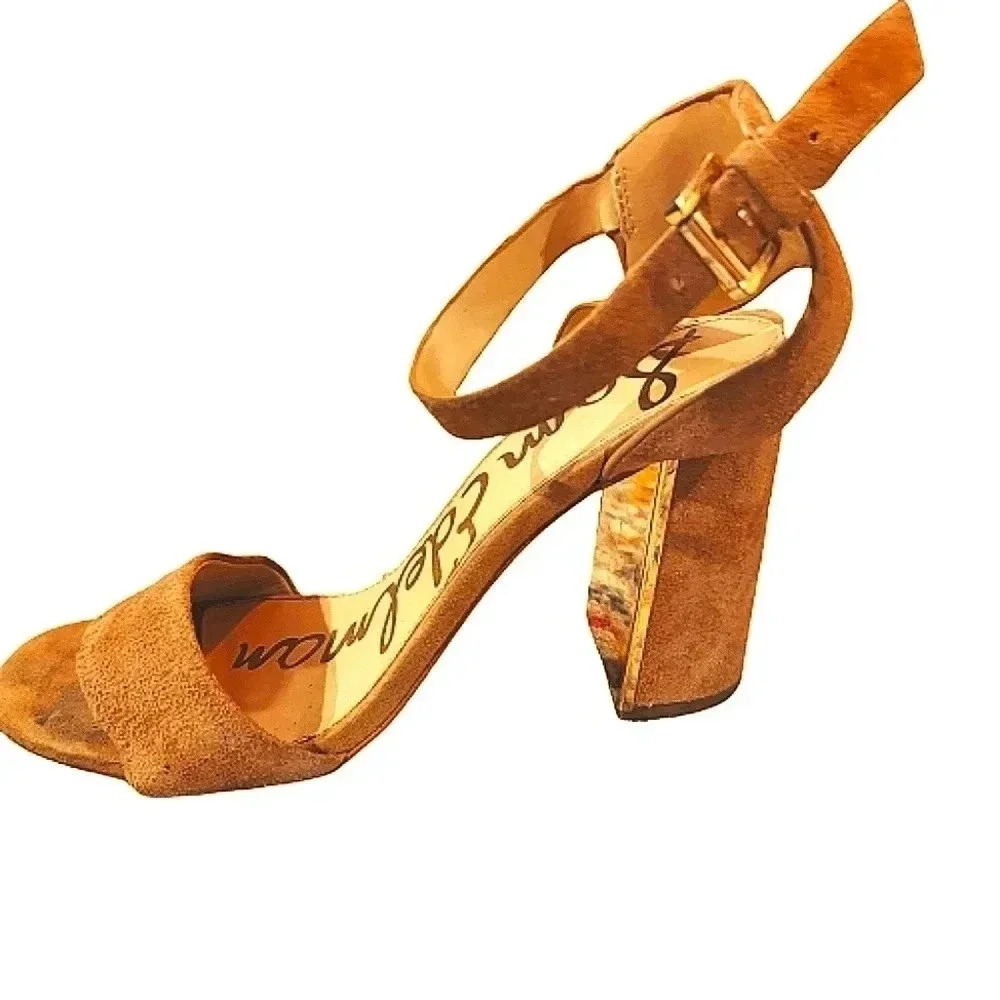 Sam Edelman Suede Ankle-Strap Block Heels | Polished & Modern | Size 6.5 | NWOT